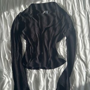 H&M Charcoal Textured Knit Top